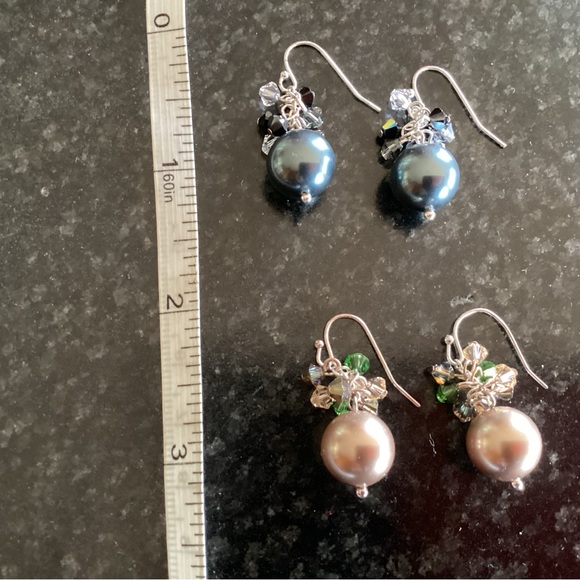 Set of two NEW, never worn pairs beautiful earrings made with Swarovski crystals - Picture 2 of 6
